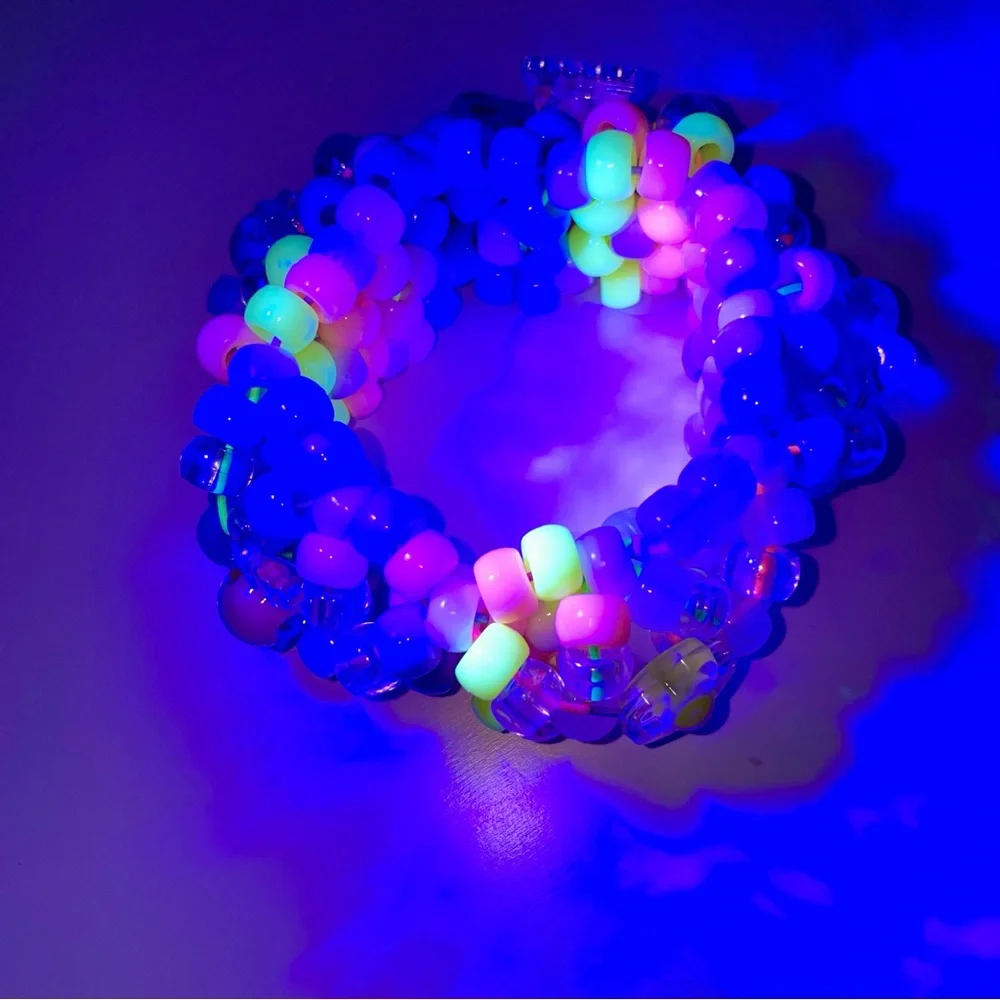 Kandi Rave Bracelet | cotton kandi (UV reactive, glow in the dark)